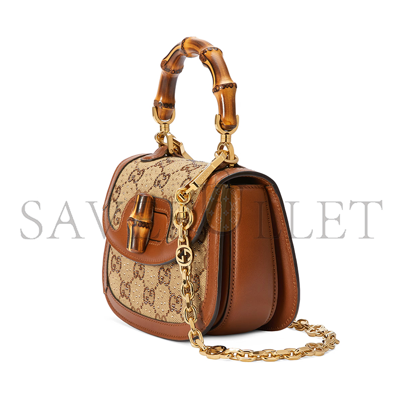 GUCCI BAMBOO 1947 CRYSTALS MINI BAG 735116 (17*12.5*8cm)